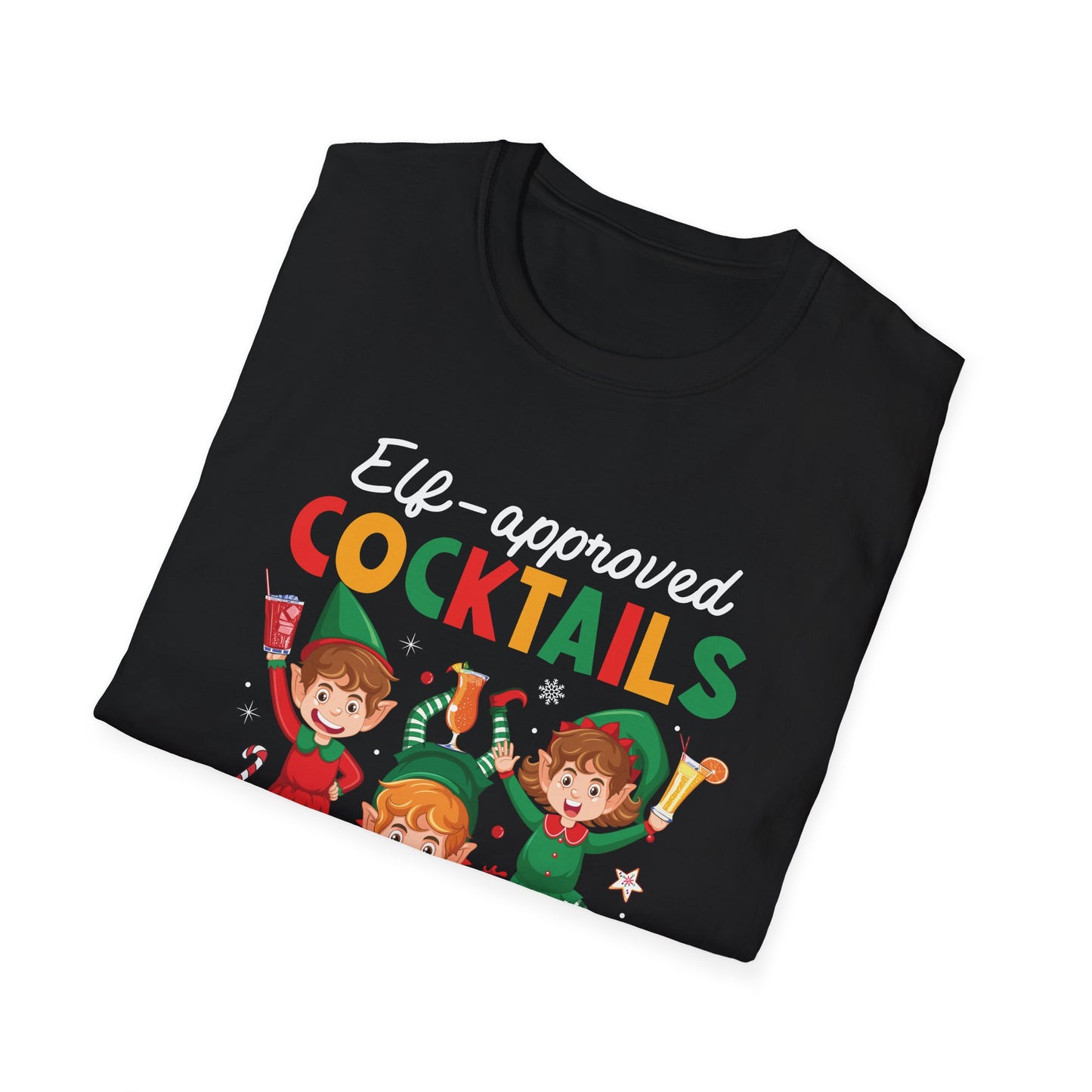 “Elf Approved Cocktails Coming Right Up” Unisex Softstyle T-Shirt