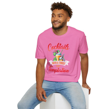 "Cocktails with a Twist of Temptation" Bartender T-shirt