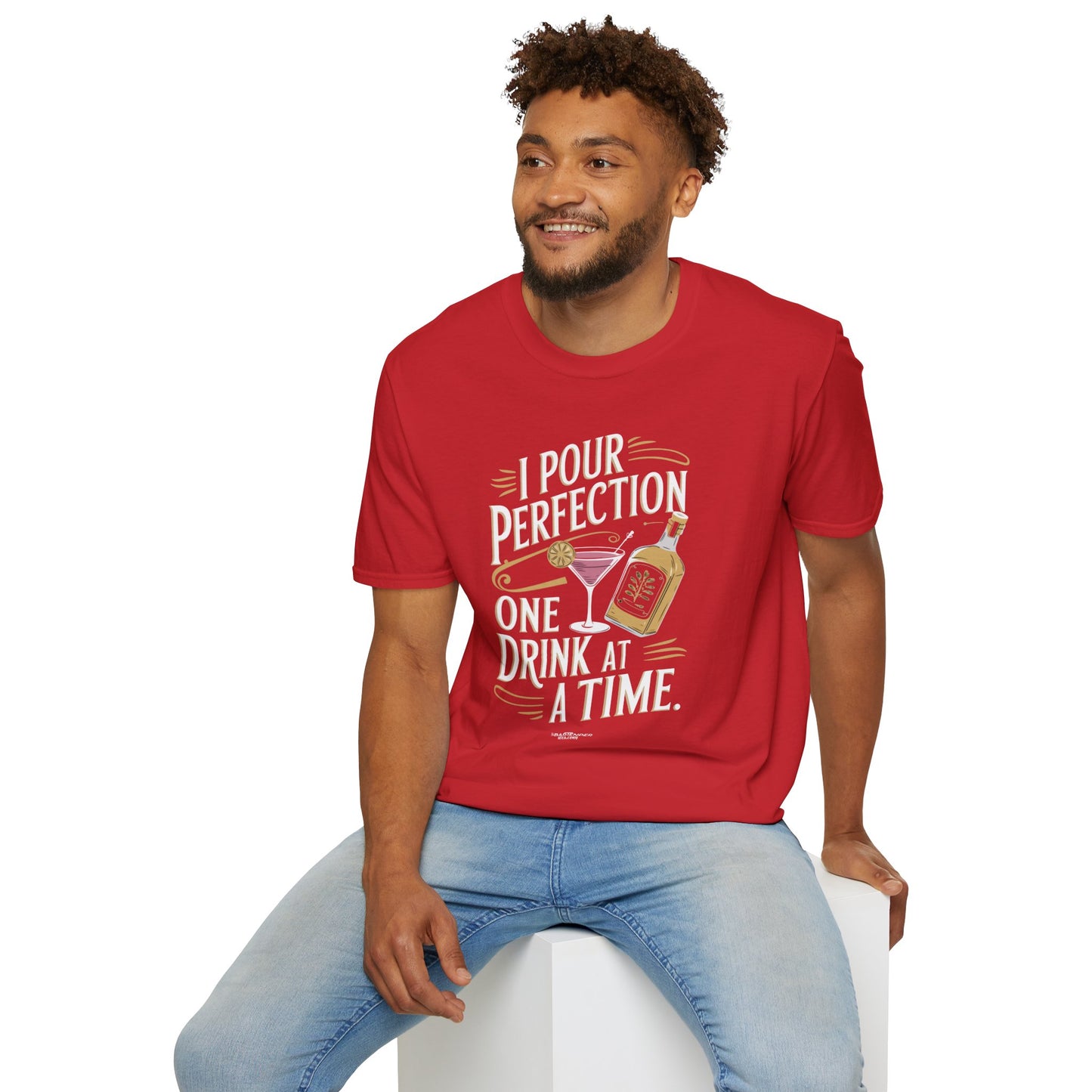 "I Pour Perfection One Drink at a Time" Bartender Tee