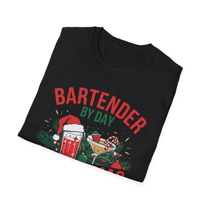 “Bartener by day Christmas Hero by Night” Unisex Softstyle T-Shirt