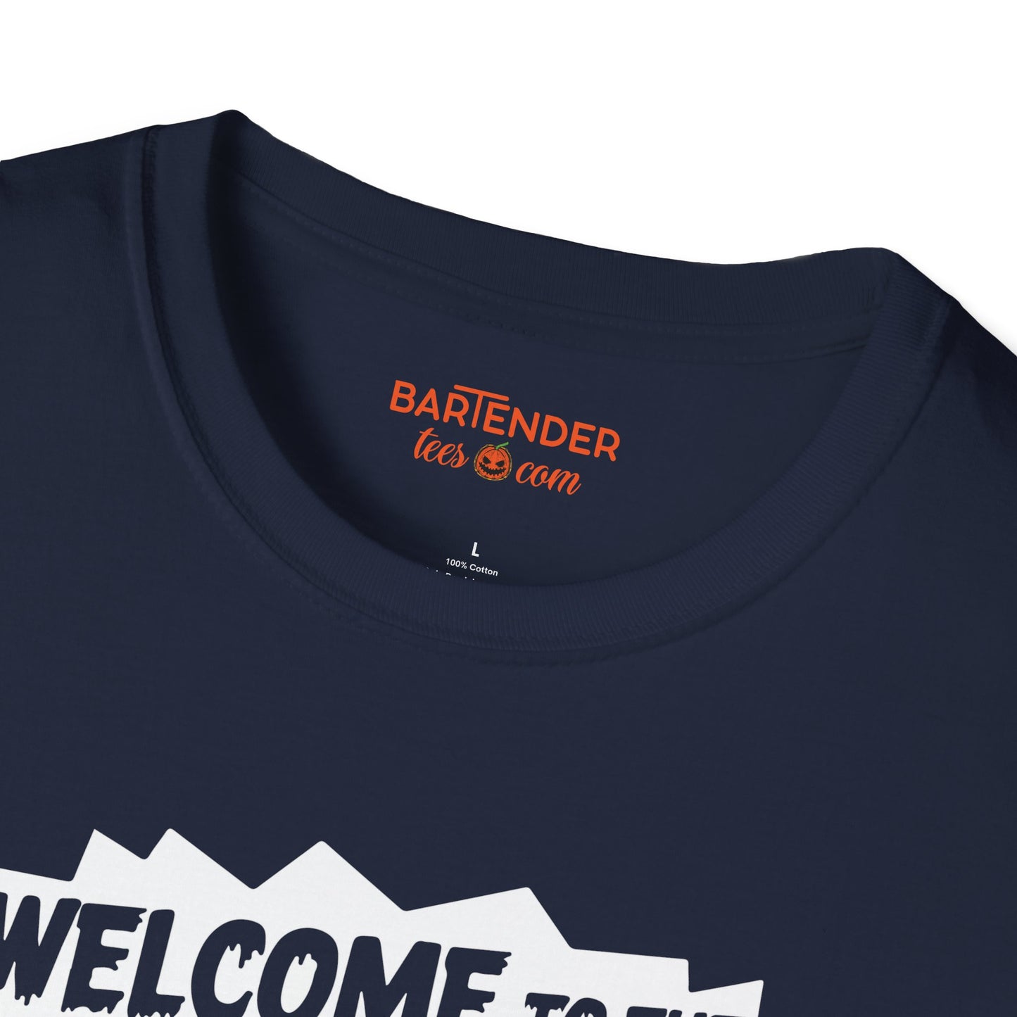 "Welcome To The Dark Side Of The Bar" Halloween Bartender Softstyle T-Shirt