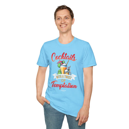 "Cocktails with a Twist of Temptation" Bartender T-shirt