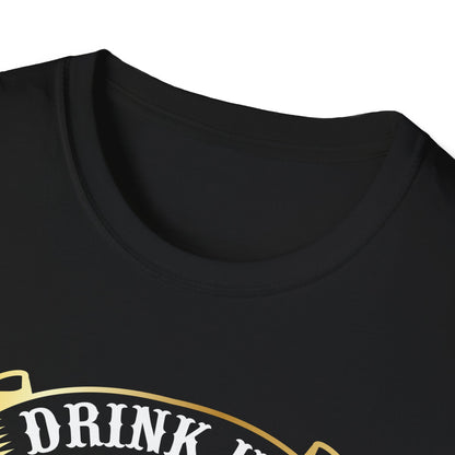 “Drink up santas not the only one coming tonight” Unisex Softstyle T-Shirt