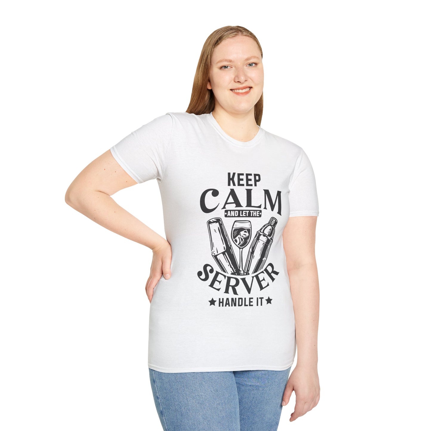 "Keep Calm and Let the Server Handle It" Unisex Softstyle T-Shirt