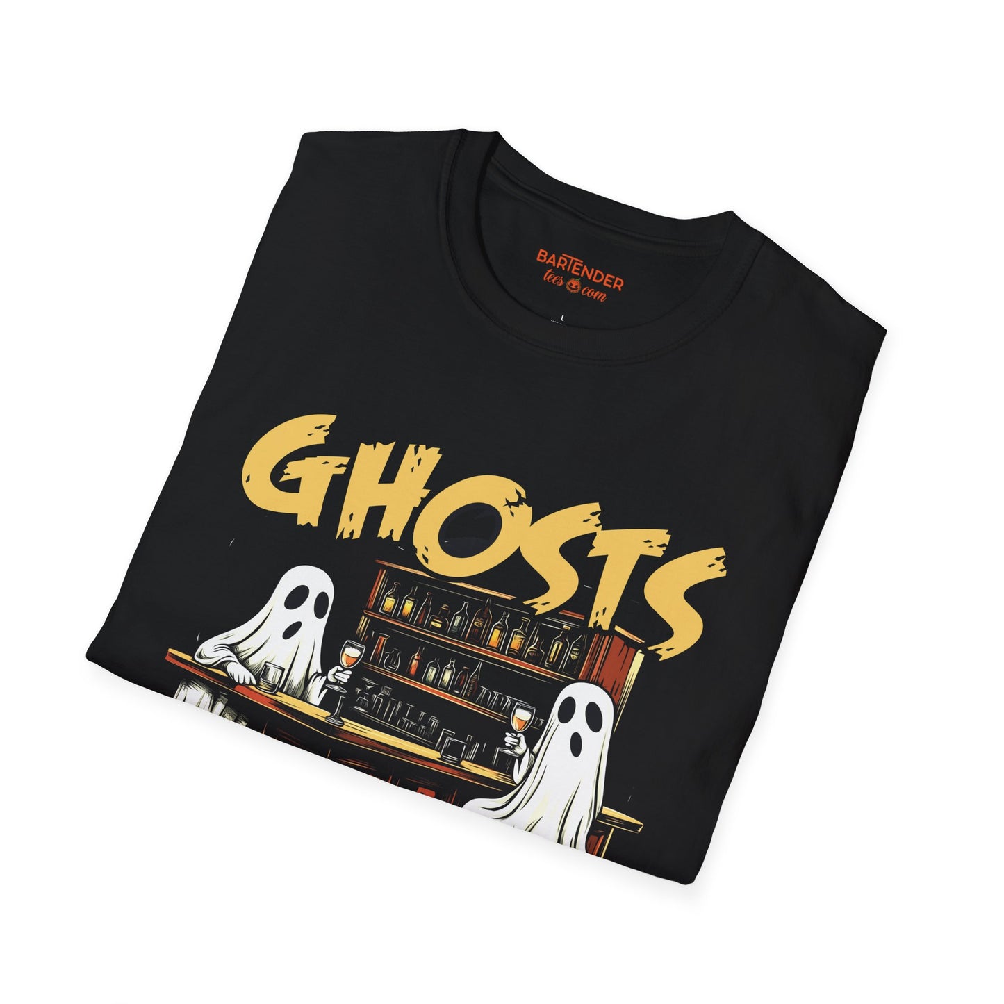 "Ghosts Drink Free" Halloween Bartender Softstyle T-Shirt