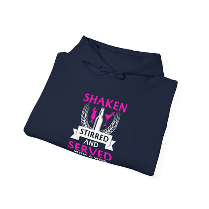 "Shaken, Stirred, and Served with a Wink" Bartender Hooded Sweatshirt