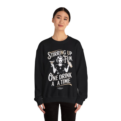 "Stirring up fun one drink at a time" Bartender Sweatshirt