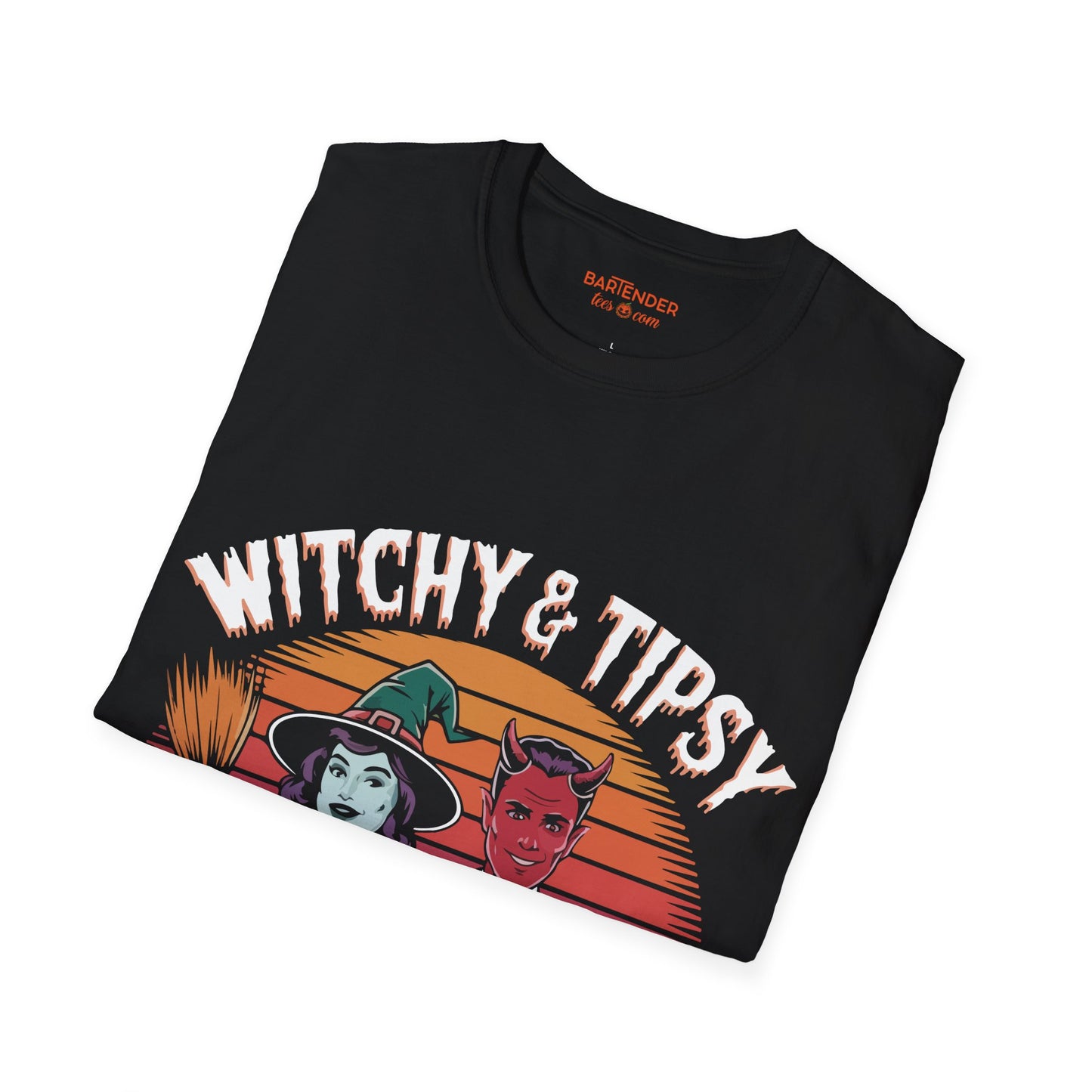 "Witchy & Tipsy" Halloween Bartender Softstyle T-Shirt