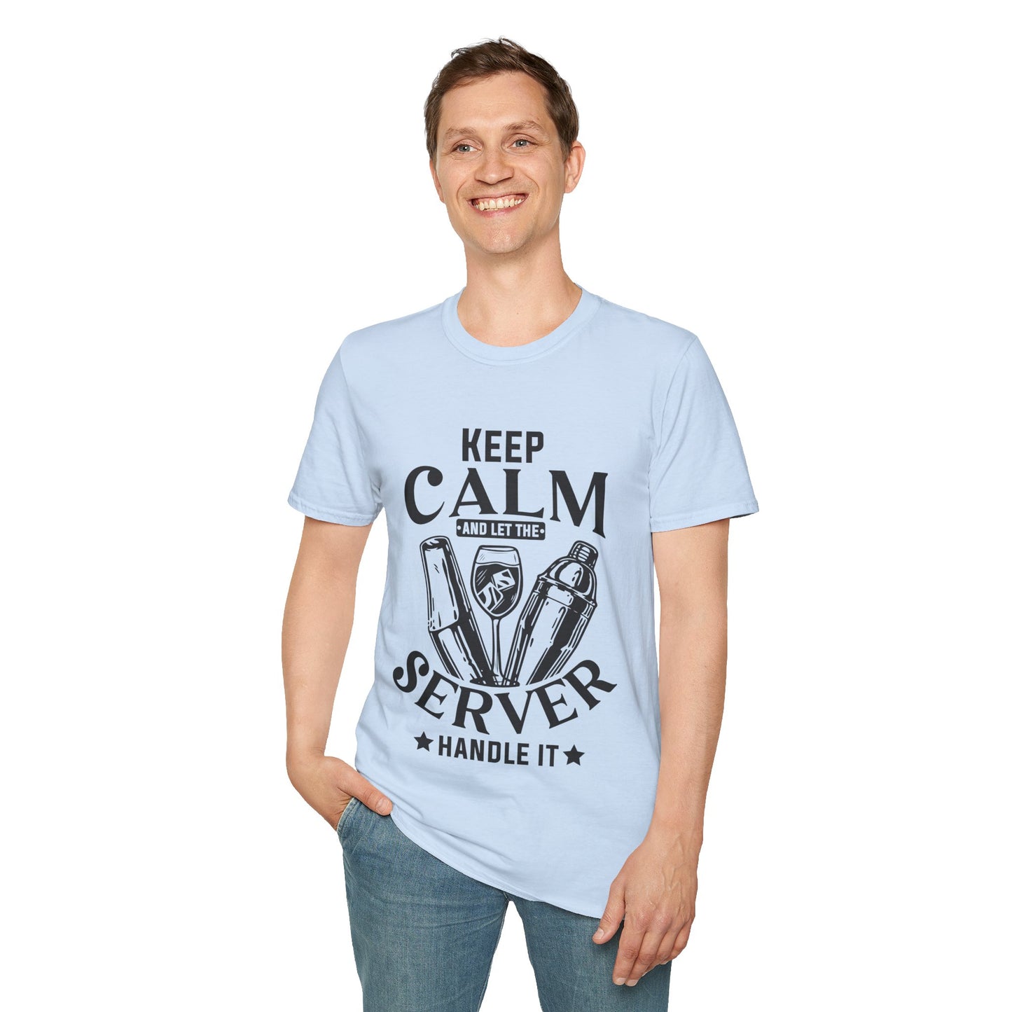 "Keep Calm and Let the Server Handle It" Unisex Softstyle T-Shirt