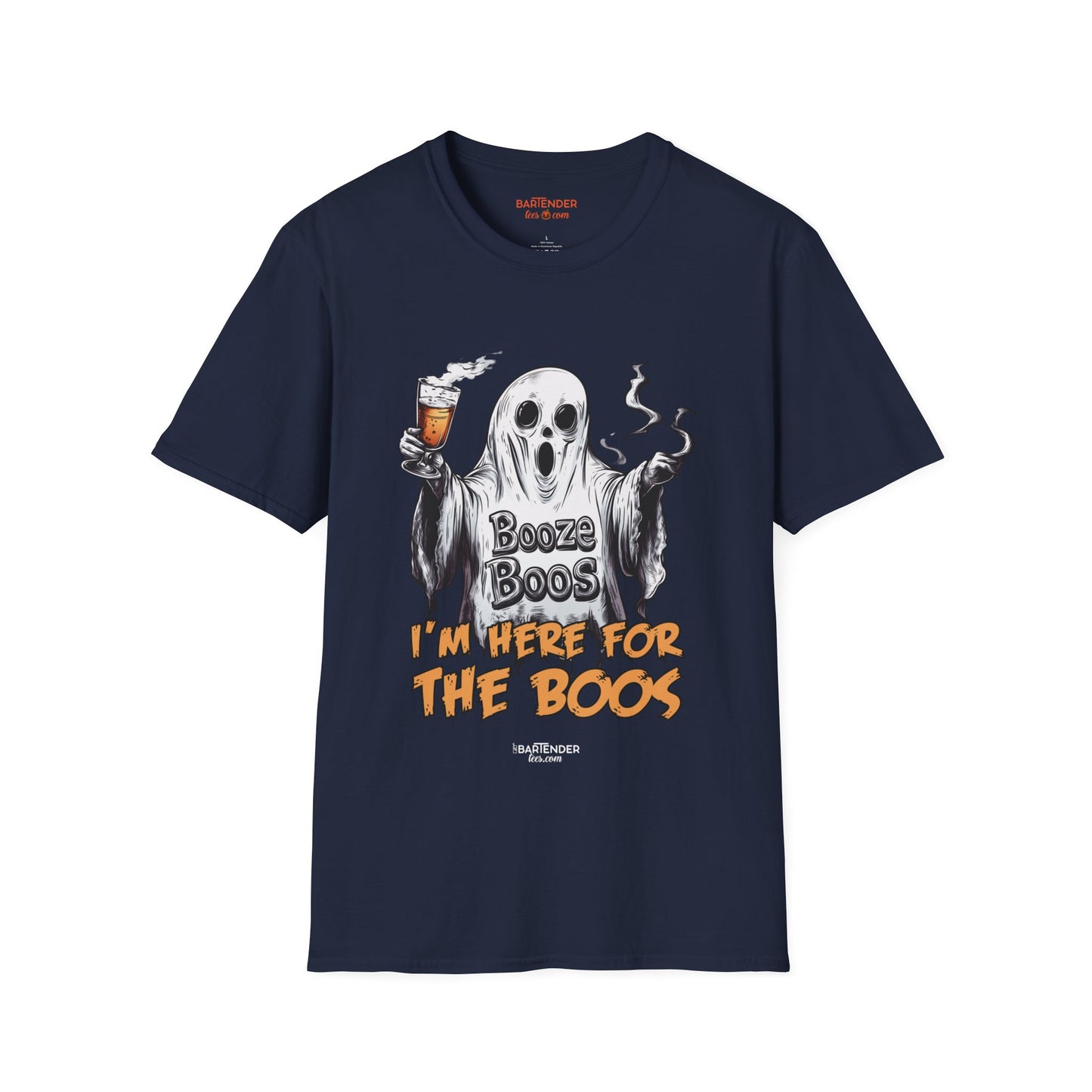 "I'm Here For The Boos" Halloween Bartender Softstyle T-Shirt