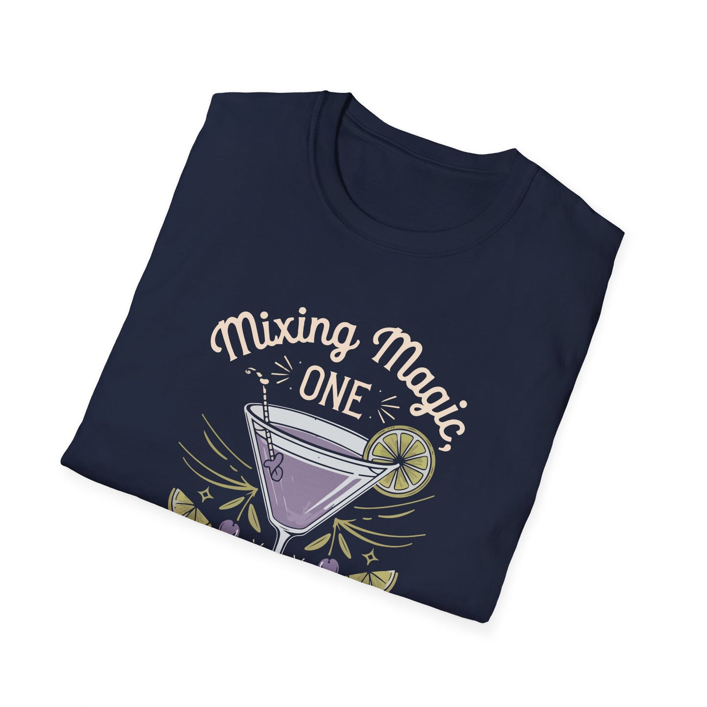 "Mixing Magic, One Cocktail at a Time" Softstyle T-Shirt