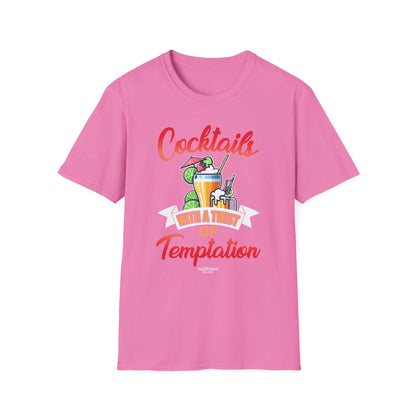 "Cocktails with a Twist of Temptation" Bartender T-shirt