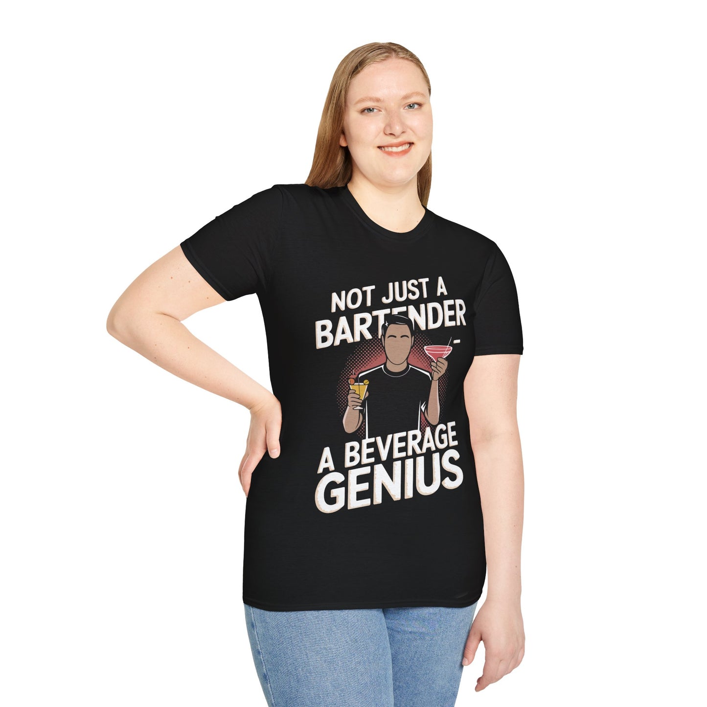 "Not Just a Bartender, A Beverage Genius" Softstyle T-Shirt