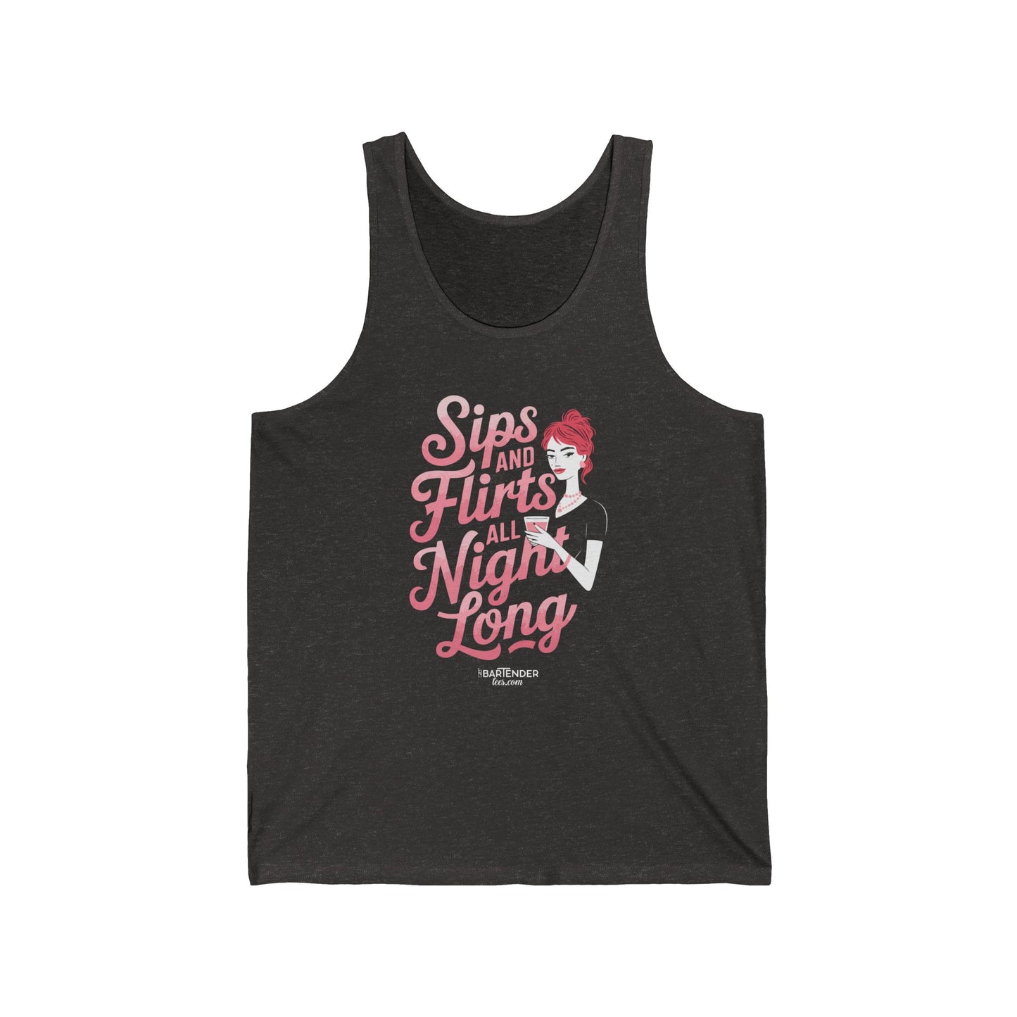 "Sips and flirts all night long" Men’s Bartender Tank Top