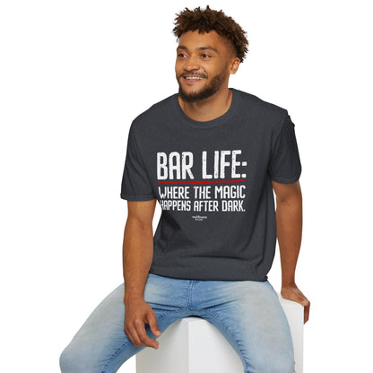 "Bar Life Where the Magic Happens After Dark" Men's Bartender Tee