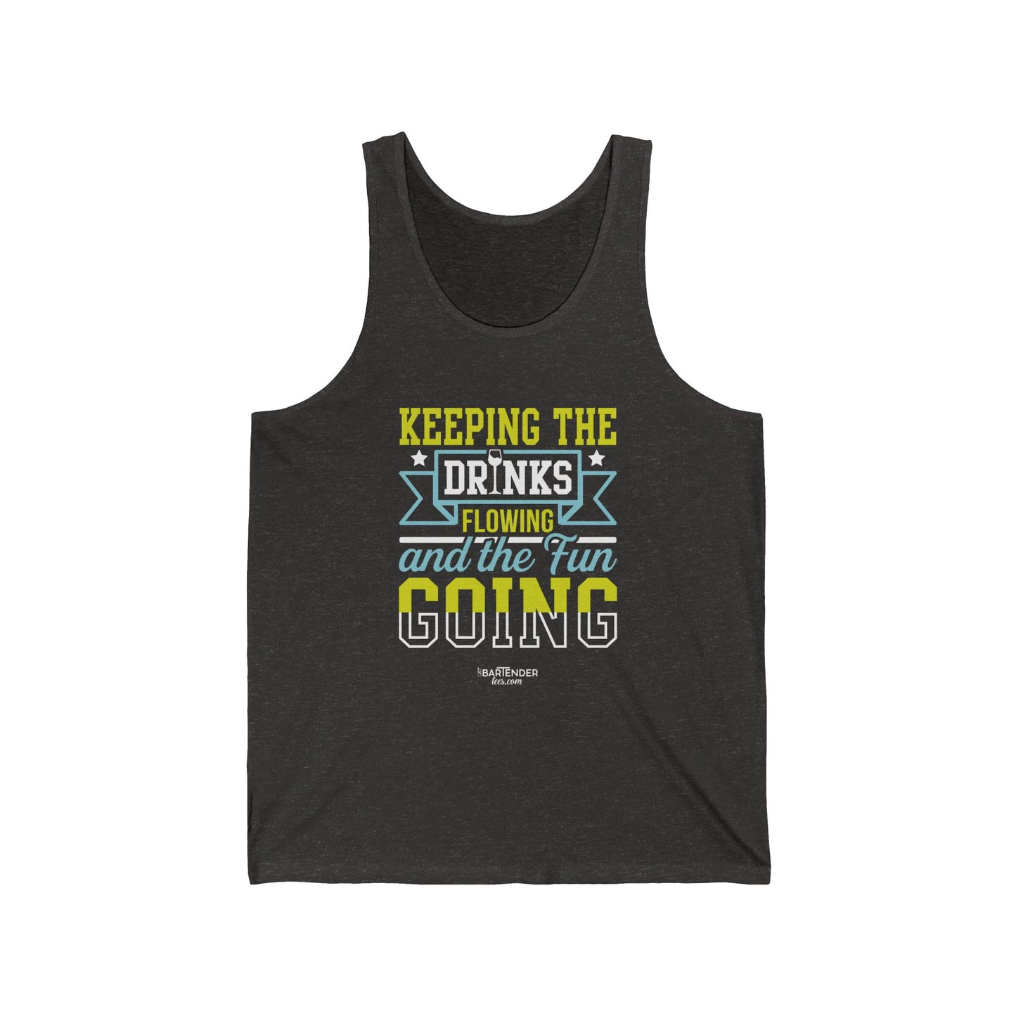 "Keeping the drinks flowing and the fun going" Men’s Bartender Tank Top