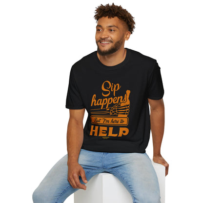 "Sip Happens But I'm Here to Help" Men's Bartender Tee