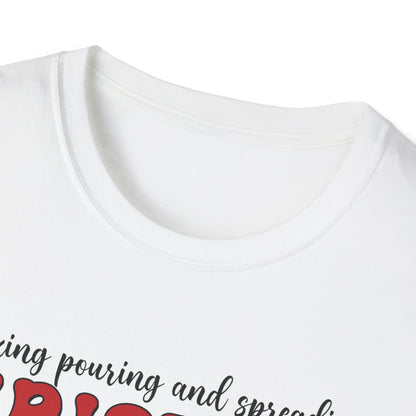 "Mixing, Pouring, and Spreading Christmas Mischief" Unisex Softstyle T-Shirt