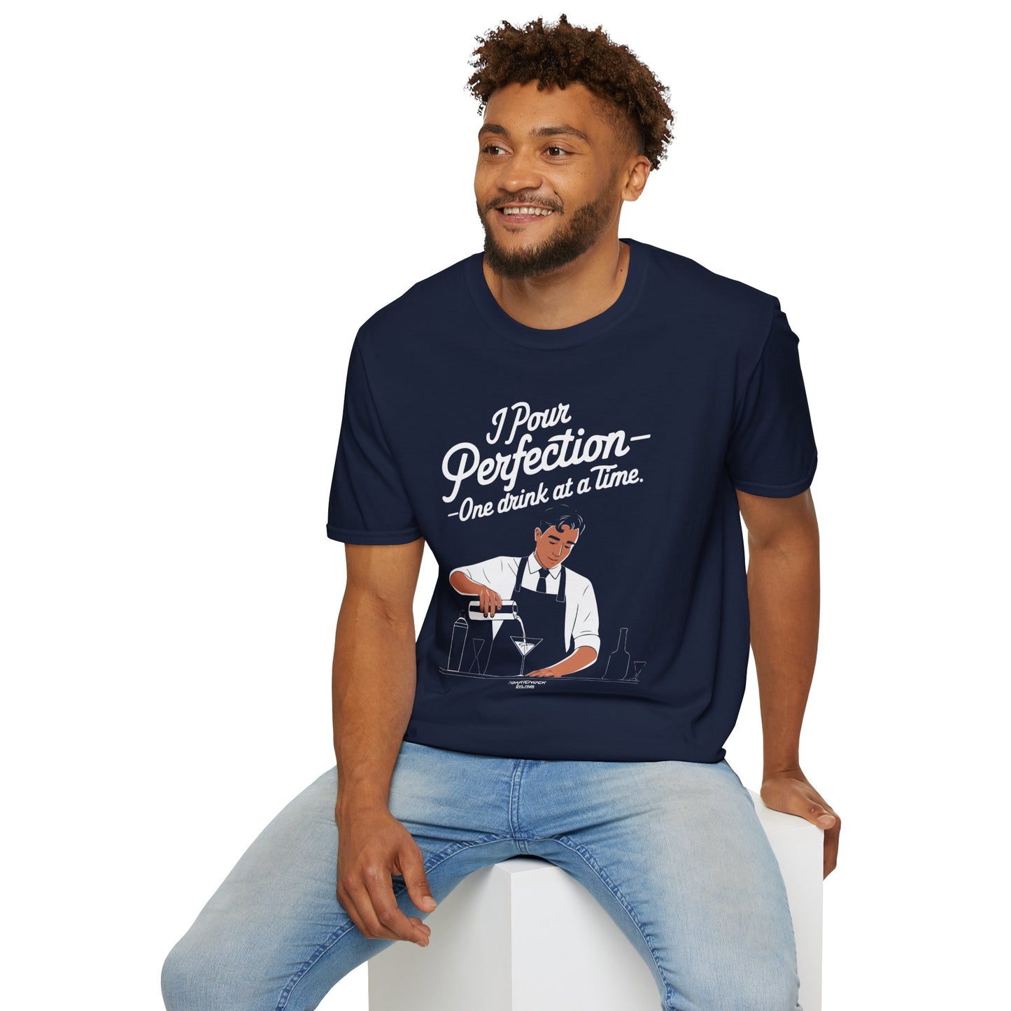 "I Pour Perfection – One Drink at a Time" Bartender T-shirt