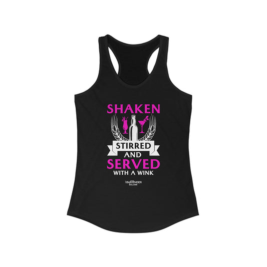 "Shaken, Stirred, and Served with a Wink" Women's Bartender Tank Tops