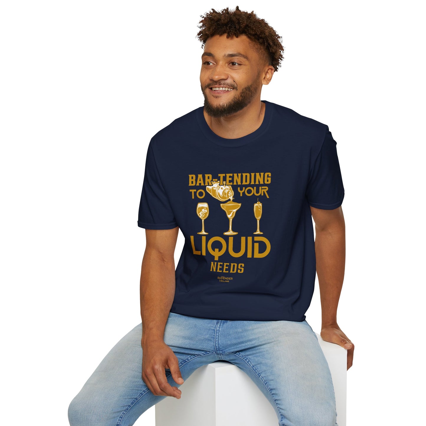 "Bar-Tending to Your Liquid Needs" Men's Bartender Tee