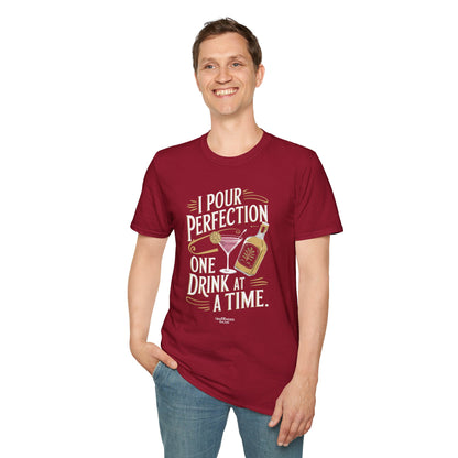 "I Pour Perfection One Drink at a Time" Bartender Tee