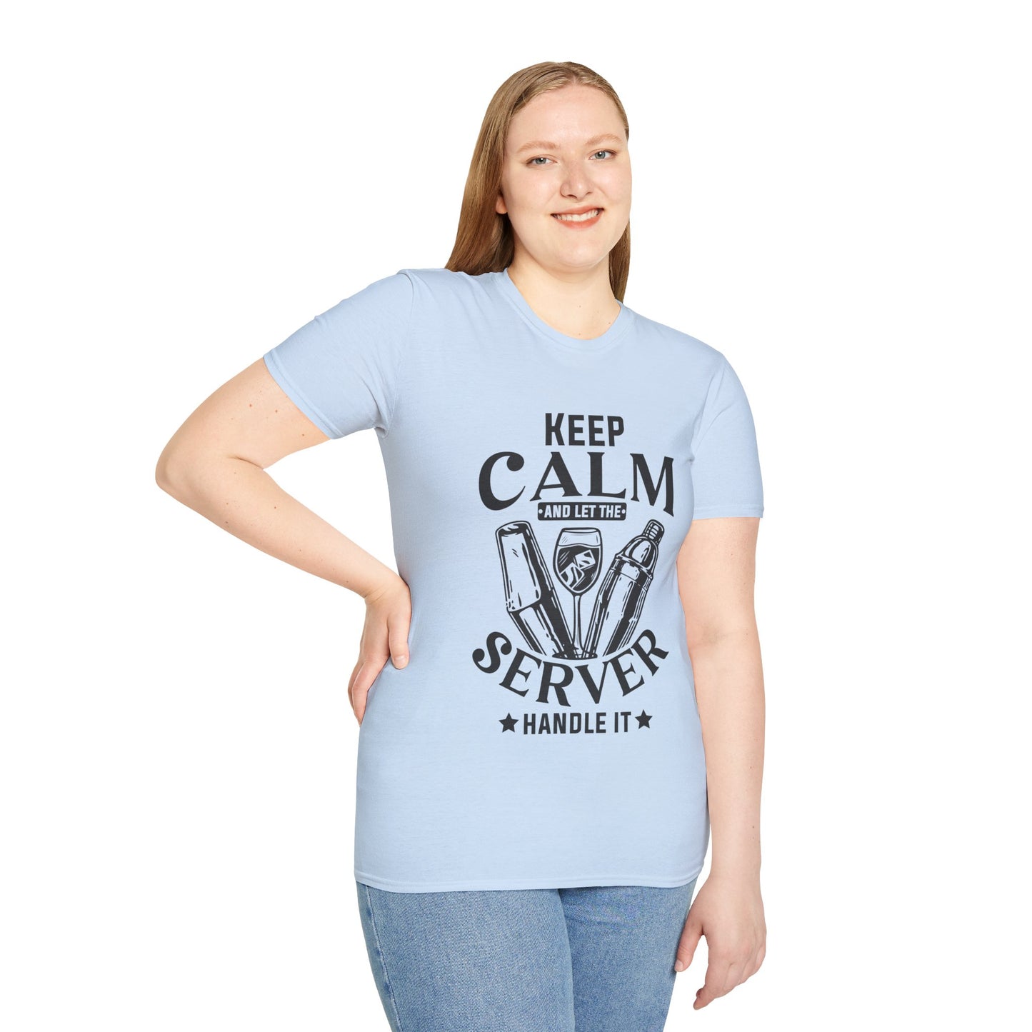 "Keep Calm and Let the Server Handle It" Unisex Softstyle T-Shirt