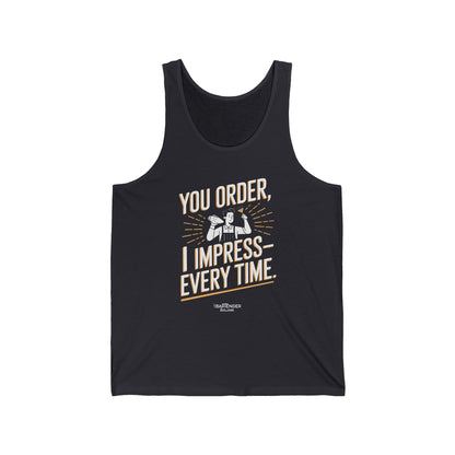 "You order I impress every time" Men’s Bartender Tank Top