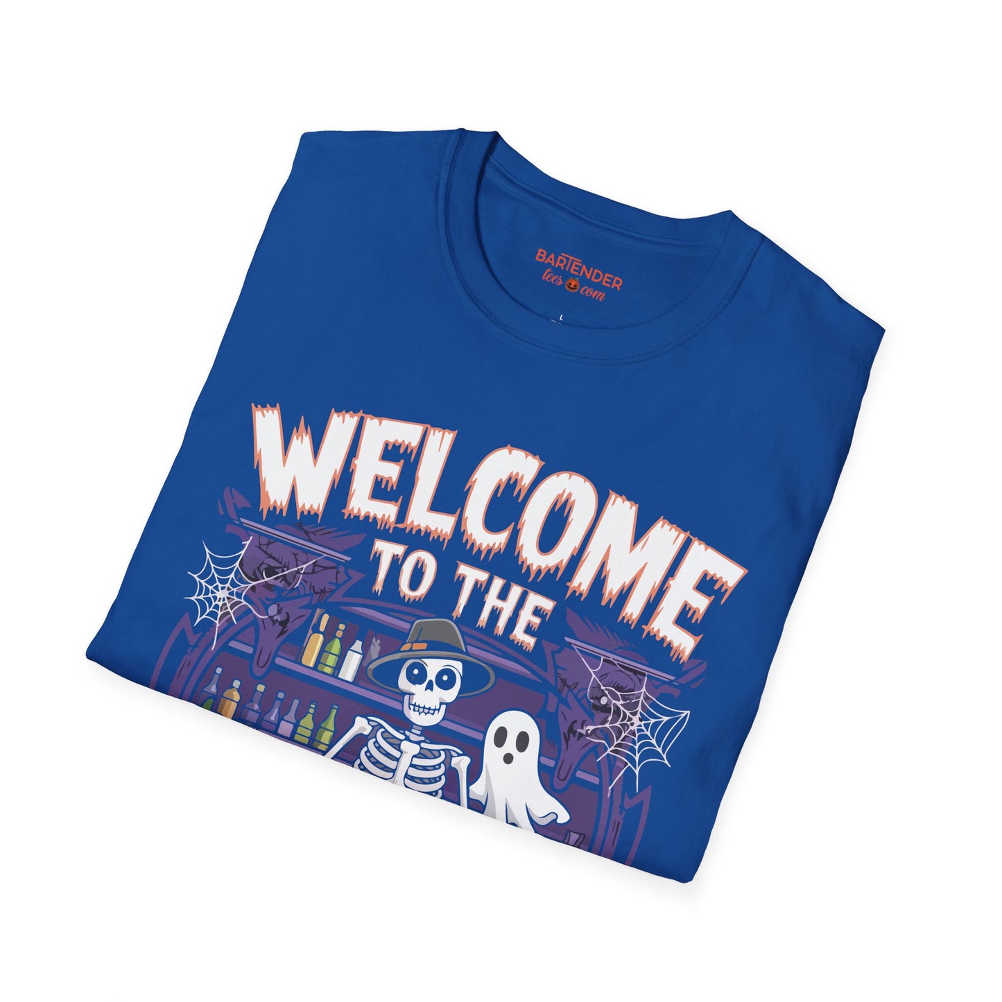 "Welcome To The Dark Side Of The Bar" Halloween Bartender Softstyle T-Shirt