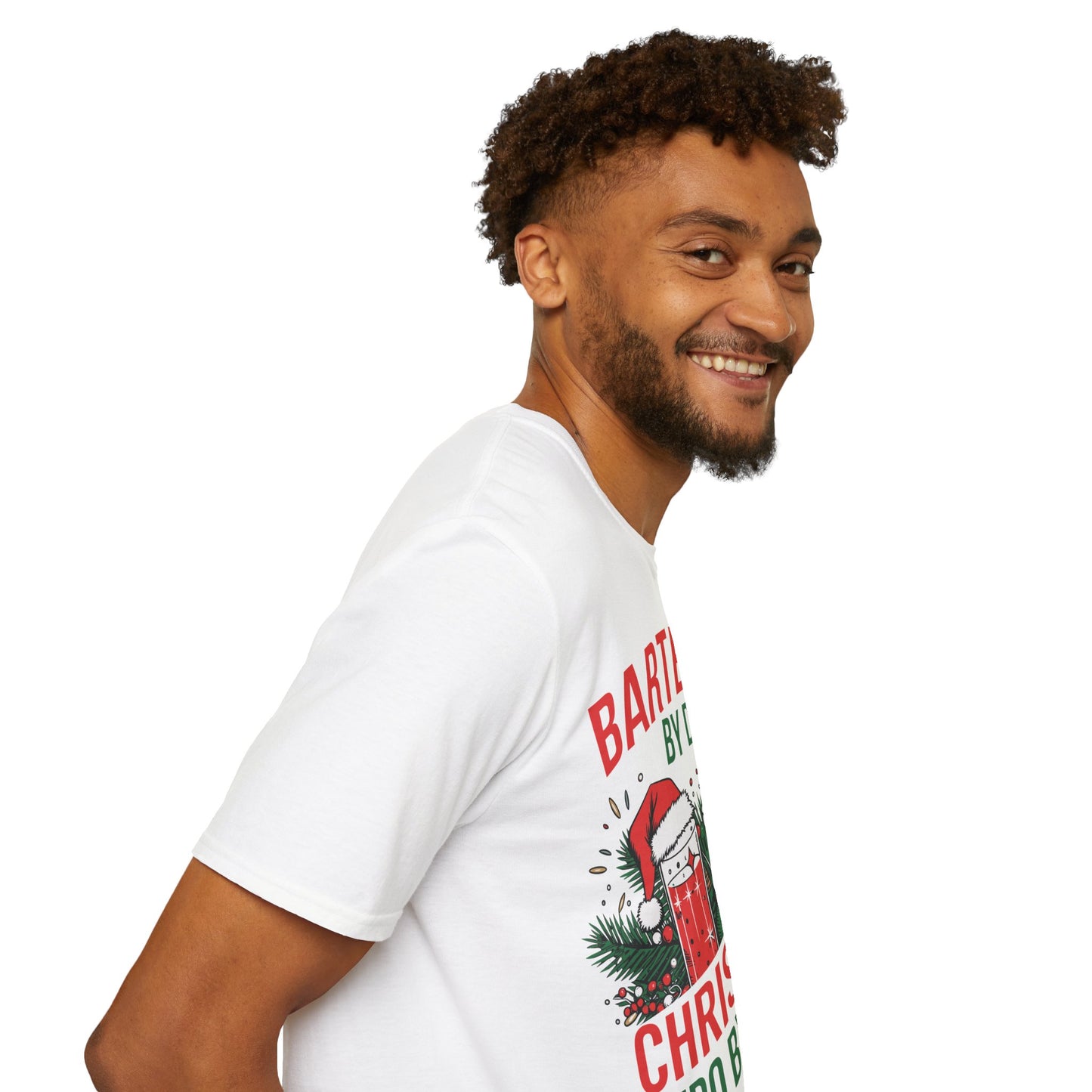 "Bartender by Day, Christmas Hero by Night" Unisex Softstyle T-Shirt