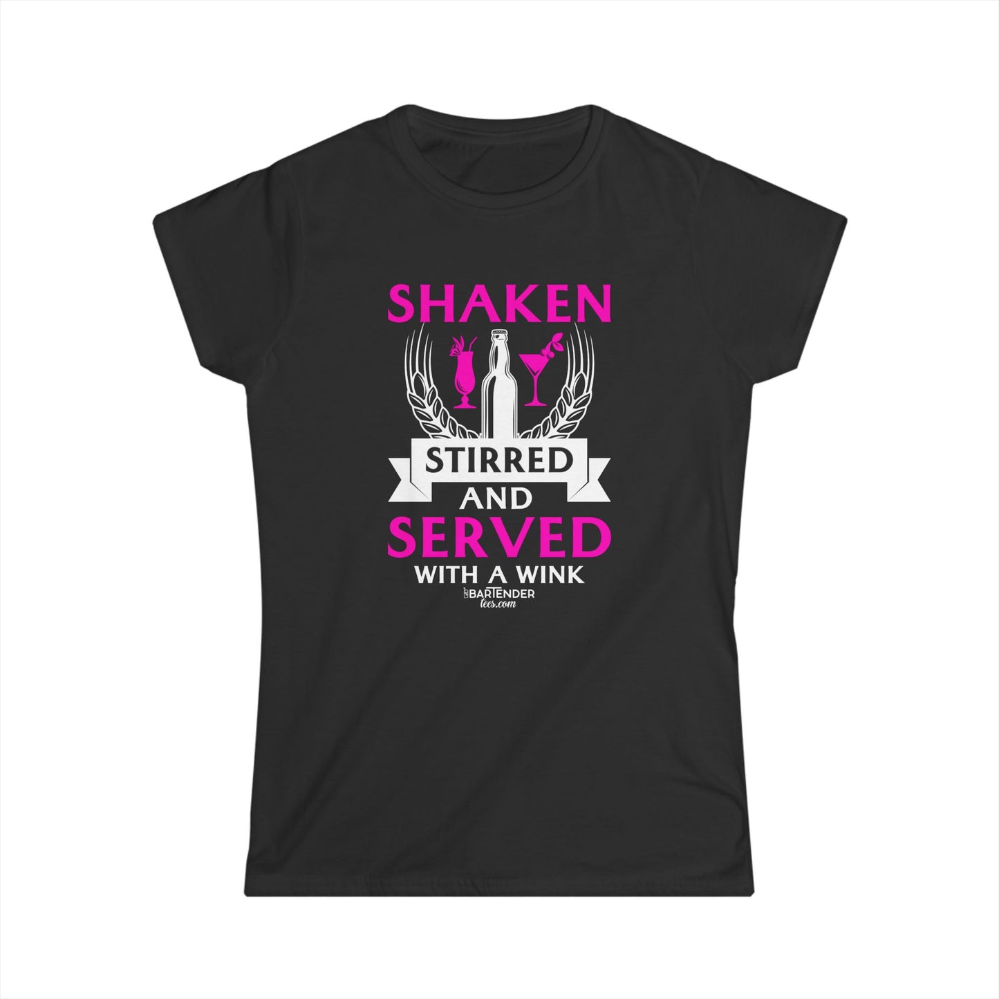 "Shaken, Stirred, and Served with a Wink" Women's Bartender Tee