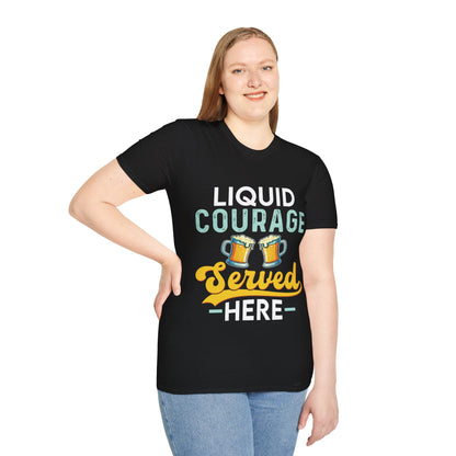 "Liquid Courage Served Here" Unisex Softstyle T-Shirt