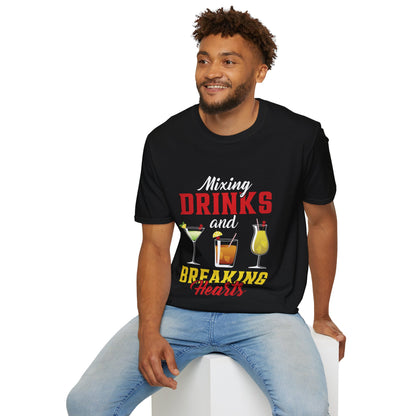 "Mixing Drinks and Breaking Hearts" Softstyle T-Shirt