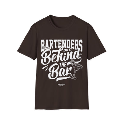 "Bartenders to it behind the bar" Men's Bartender Softstyle T-Shirt