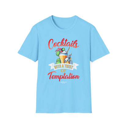 "Cocktails with a Twist of Temptation" Bartender T-shirt