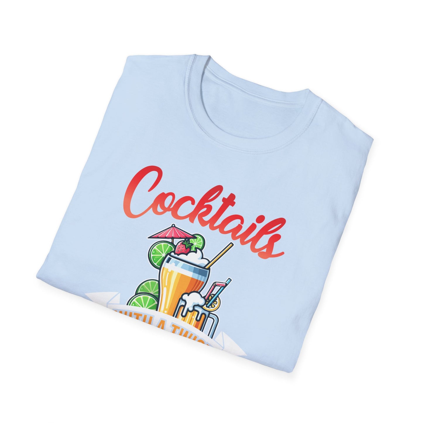 "Cocktails with a Twist of Temptation" Bartender T-shirt