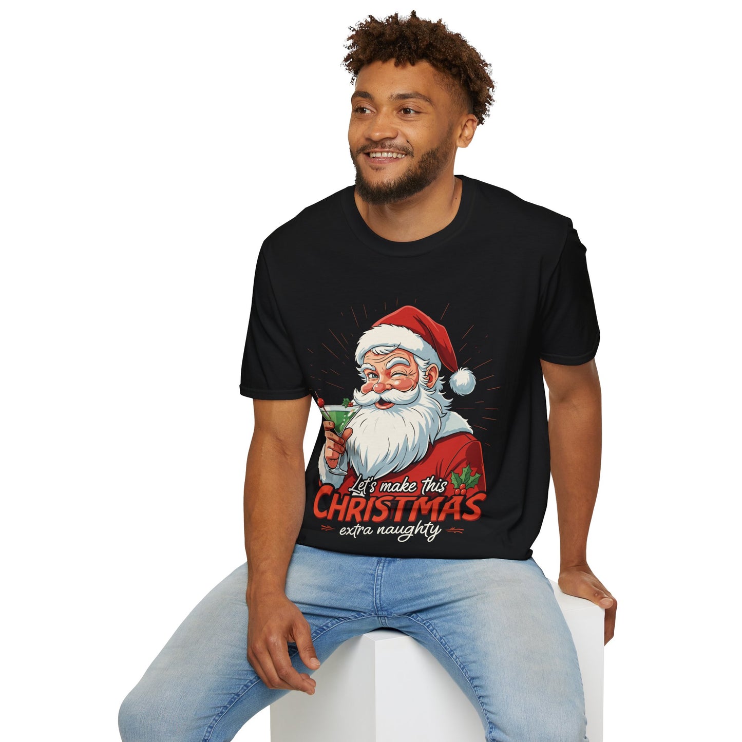 "Let's Make This Christmas Extra Naughty" Softstyle T-Shirt