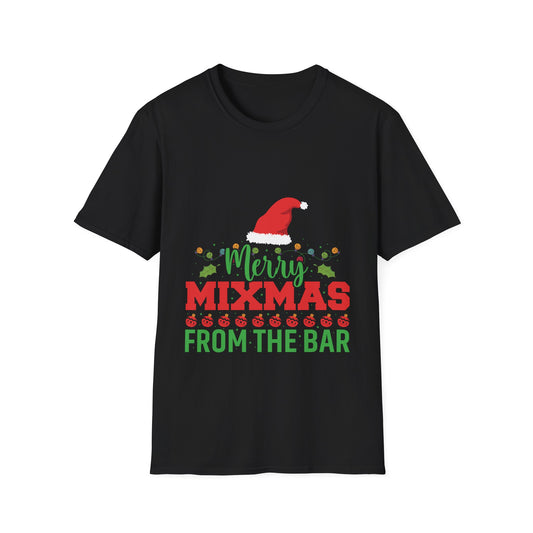 "Merry Mixmas From The Bar" Unisex Softstyle T-Shirt