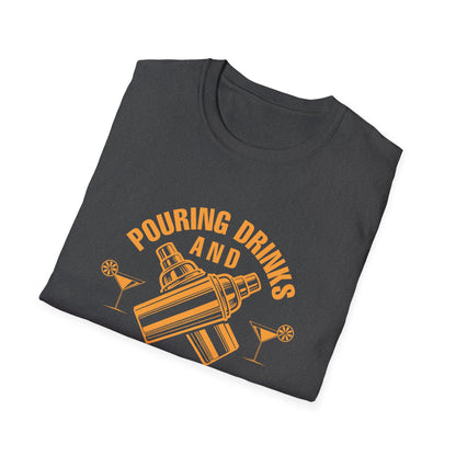 "Pouring Drinks and Throwing Shade" Men's Bartender Tee