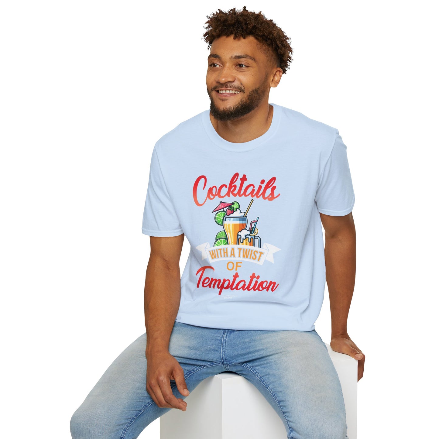 "Cocktails with a Twist of Temptation" Bartender T-shirt