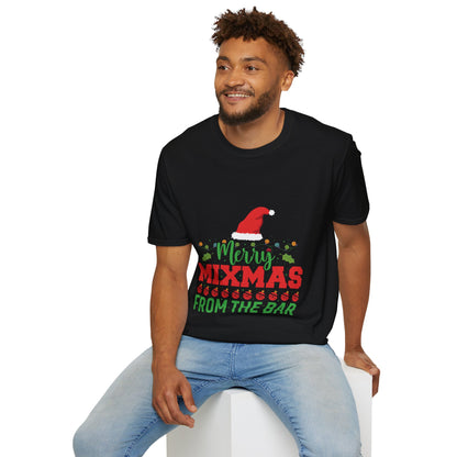 "Merry Mixmas From The Bar" Unisex Softstyle T-Shirt