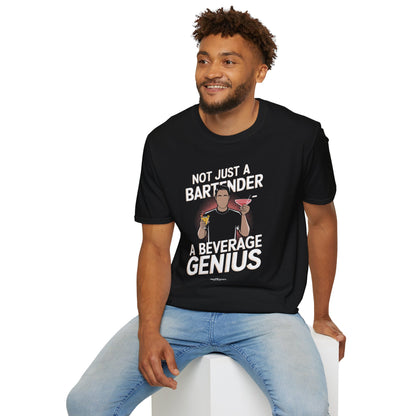 "Not Just a Bartender, A Beverage Genius" Softstyle T-Shirt