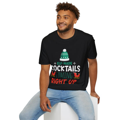 "Elf-Made Cocktails Coming Right Up" Unisex Softstyle T-Shirt