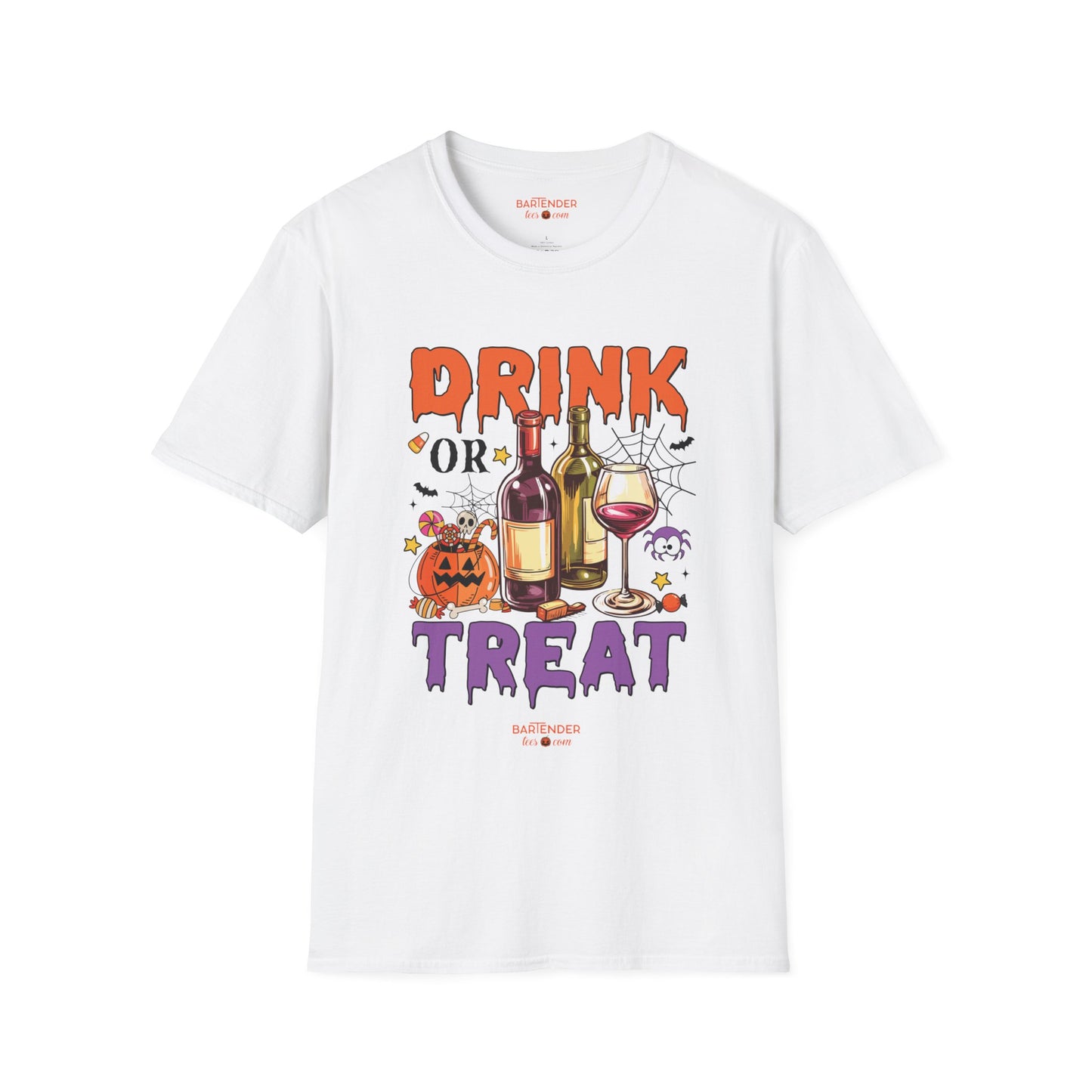 "Drink or Treat" Halloween Bartender Softstyle T-Shirt