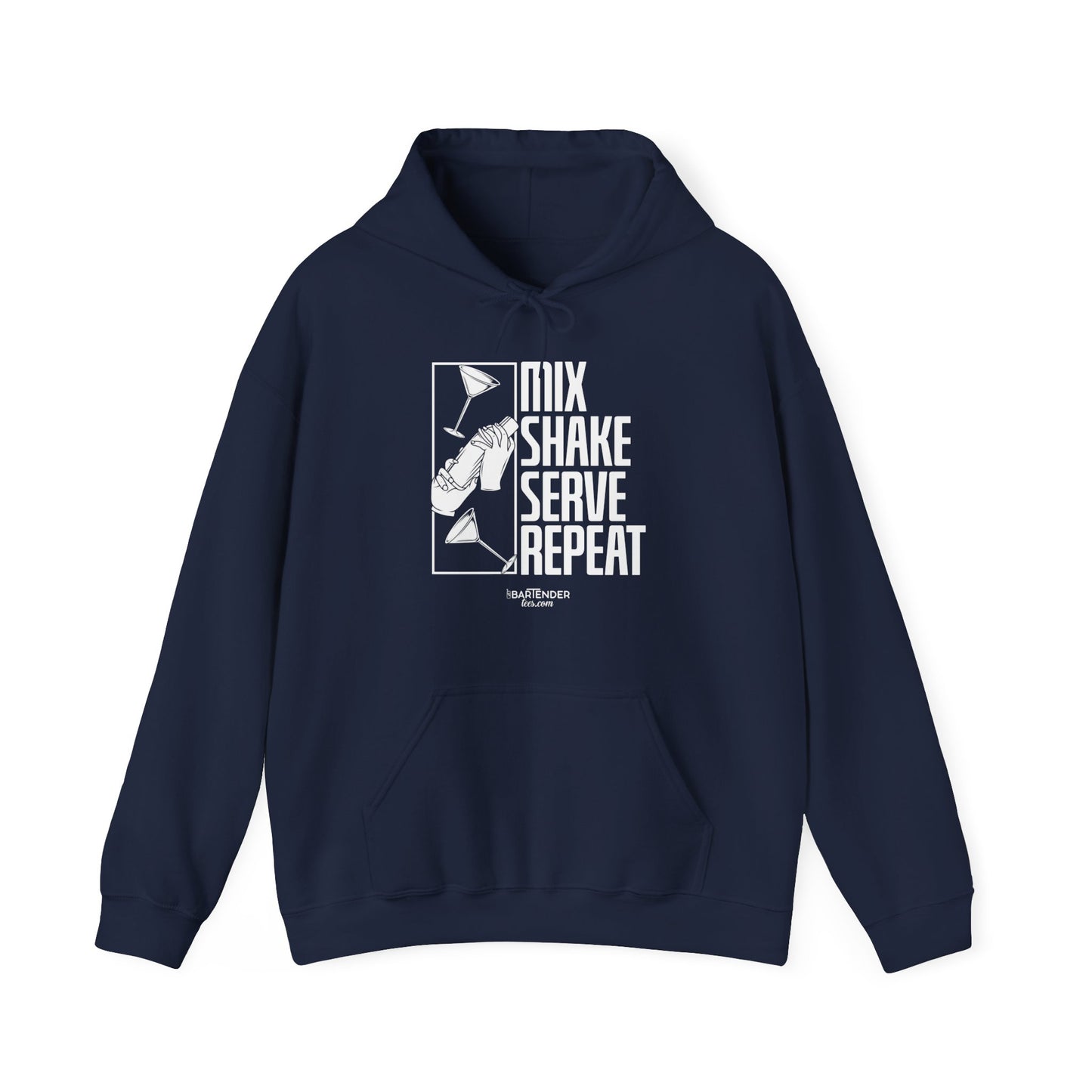 "Mix shake serve repeat" Bartender Hooded Sweatshirt