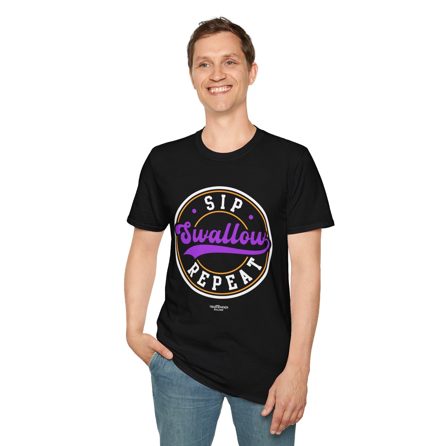 "Sip Swallow Repeat" Men's Bartender Tee