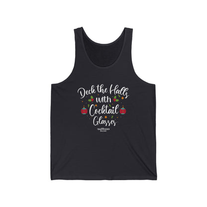 "Deck the halls with cocktail glasses" Men’s Bartender Tank Top