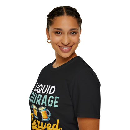 "Liquid Courage Served Here" Unisex Softstyle T-Shirt