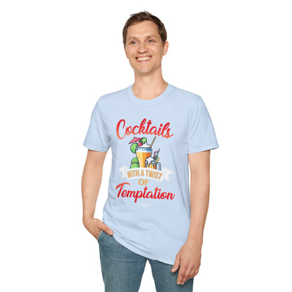 "Cocktails with a Twist of Temptation" Bartender T-shirt