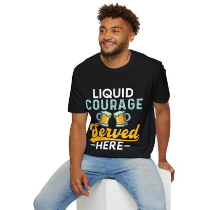 "Liquid Courage Served Here" Unisex Softstyle T-Shirt